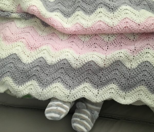 Copertina baby rosa e grigia